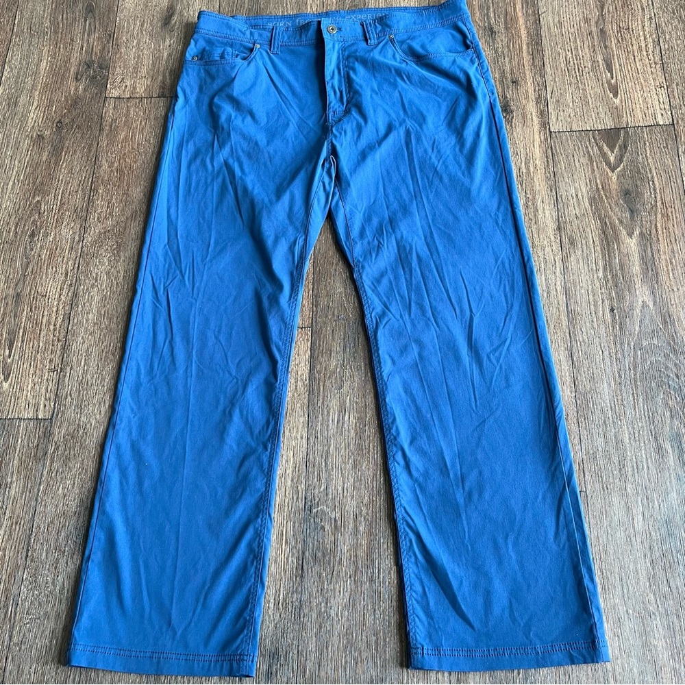 PrAna Brion pant II blue stretch nylon outdoor hiking athletic pants 40x32 - Picture 1 of 11